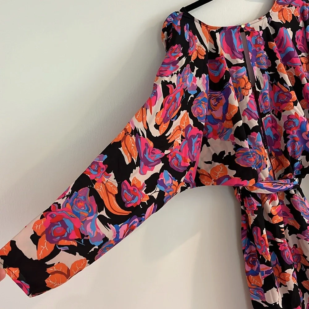 NEW! Topshop floral belted midi dress size 10